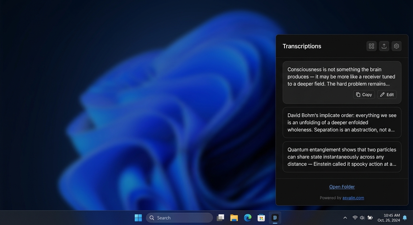 BasicTranscription — Voice to Text for Windows